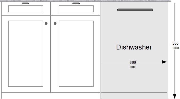 dishwasher dimensions in mm